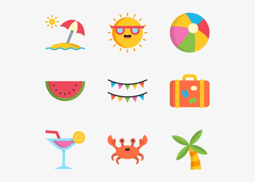 Download Here - Summer Icons Transparent, transparent png download
