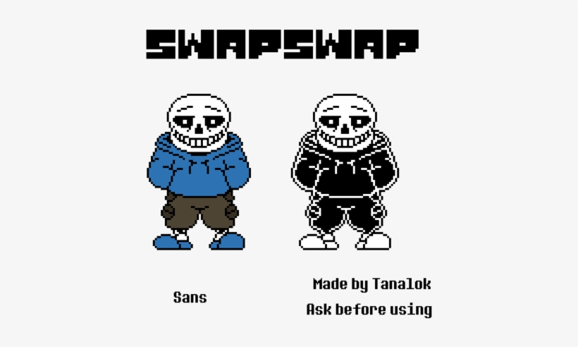 Swapswap Sans Sprite Another Update By Tanalok Undertale Tshirt White 