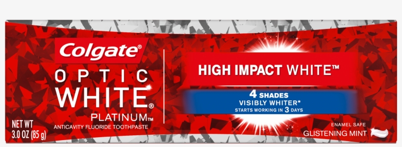 Colgate Optic White High Impact Whitening Toothpaste, - Colgate Optic White Platinum High Impact Toothpaste, transparent png download