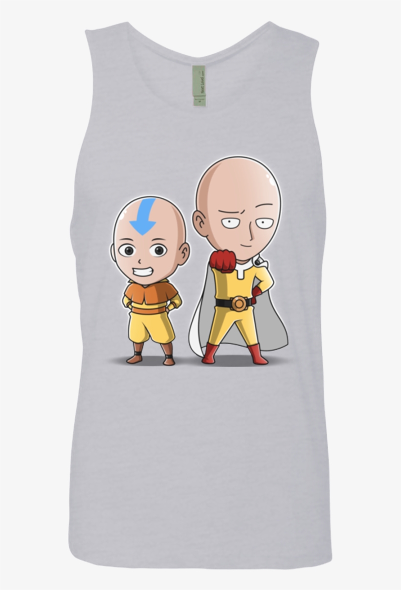 Saitama And Aang Men's Premium Tank Top - Cartoon, transparent png download