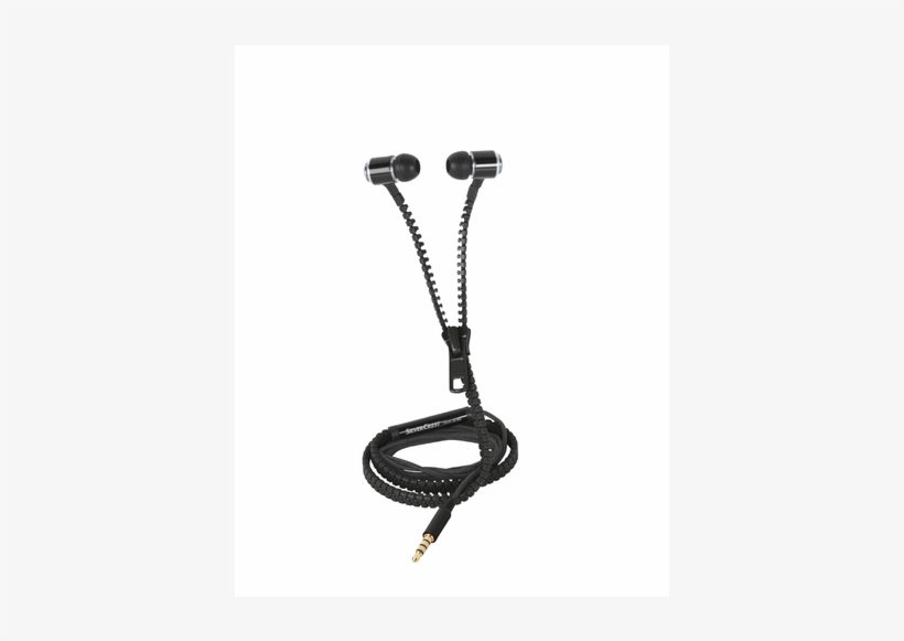In-ear Headphones, Zipper Cord, Black - Headphones, transparent png download