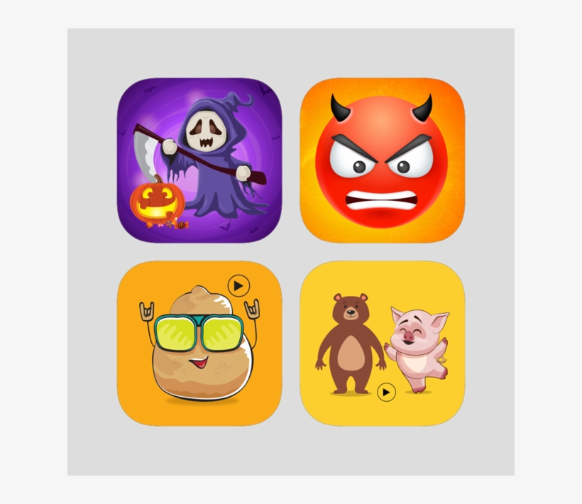 Awesome Halloween Character With Devil & Mixed Emoji - Cartoon, transparent png download