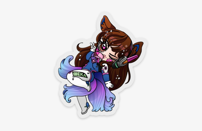 Va Inspired Kitsune Clear Vinyl Sticker - Cartoon, transparent png download