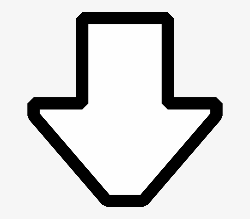 White Down Arrow Clipart - Arrow Pointing Down Clipart, transparent png download