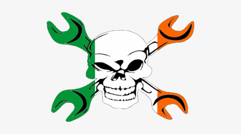 Graphic Library Gear Head Flag Free Images At Clker - Irish Gear Skull Twin Duvet, transparent png download