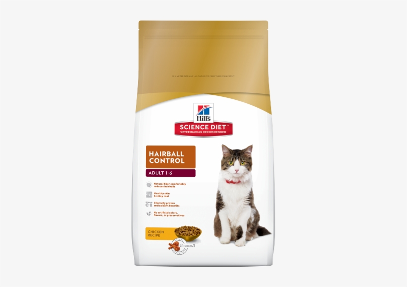 Precisely Balanced Nutrition To Help Avoid Hairball - Hill's Science Diet Adult Hairball Control Chicken, transparent png download