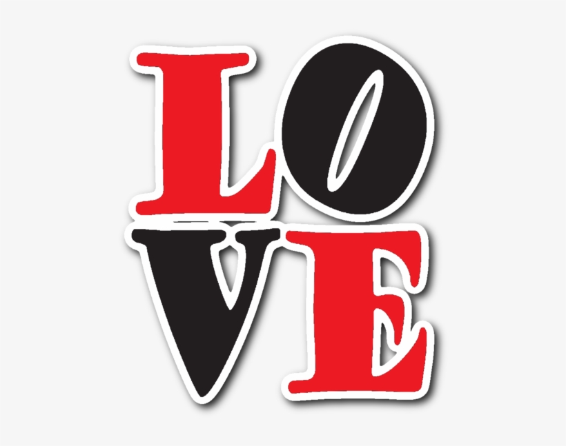 Red And Black Love Vinyl Die Cut Sticker - Die Cutting, transparent png download