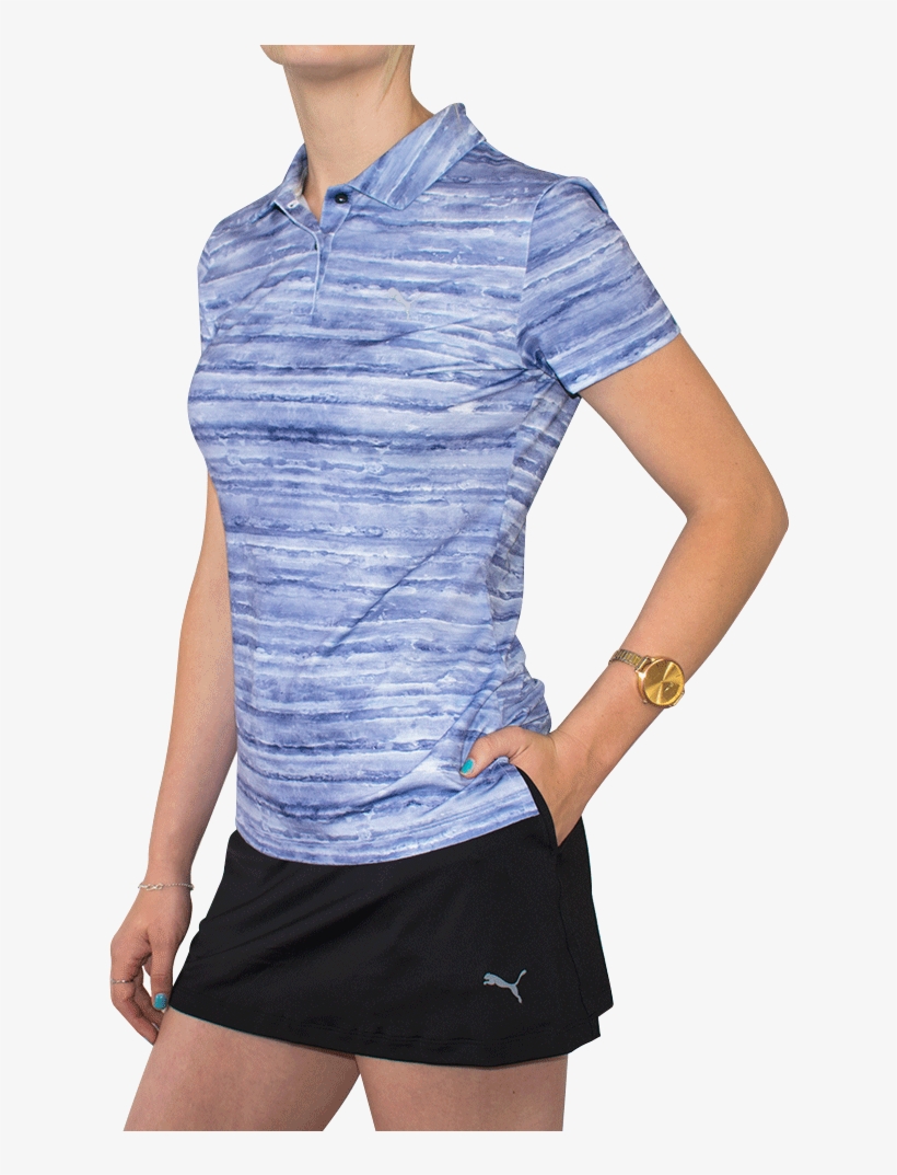 Womens Puma Watercolour Golf Shirt - Watercolor Painting, transparent png download