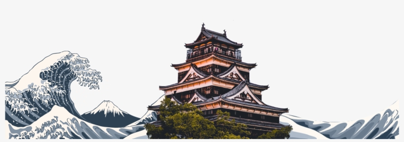 Japanese Transparent Banner - Hiroshima Castle, transparent png download