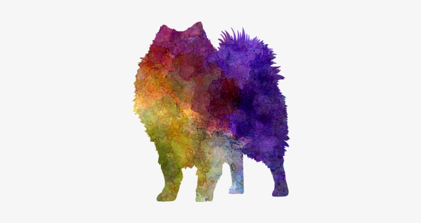 Bleed Area May Not Be Visible - Dog Watercolorm Japanese Spitz, transparent png download