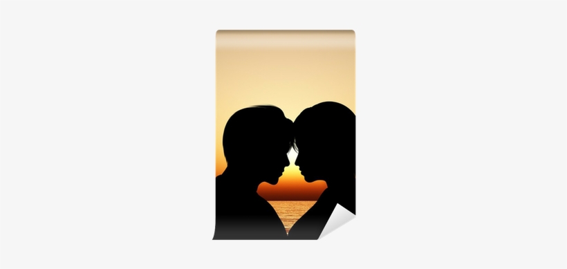 Silhouette Kissing A Loving Couple Wall Mural • Pixers® - Flame, transparent png download