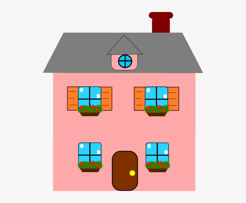 Totetude Pink House Clip Art - Clip Art Dolls House, transparent png download