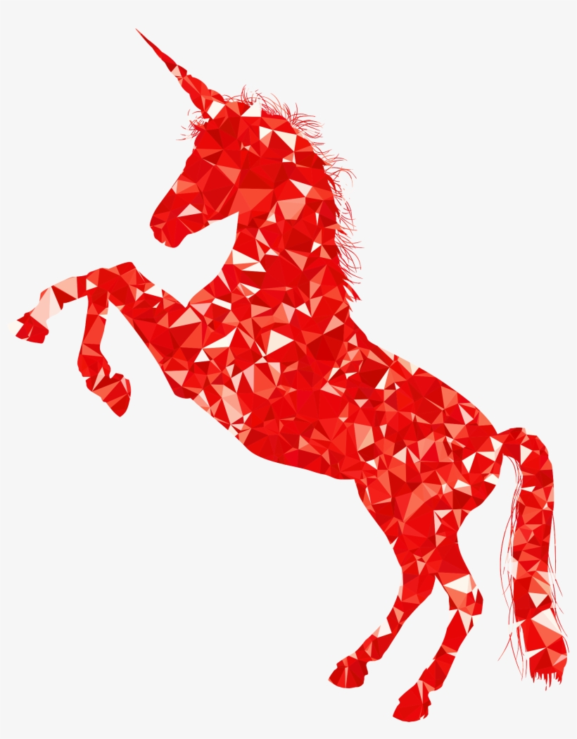 Unicorn Clipart Red - Red Unicorn, transparent png download