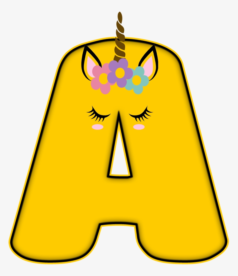 Alfabeto - Unicórnio 1 - Png - Letras - Maiúsculas - Alphabet, transparent png download