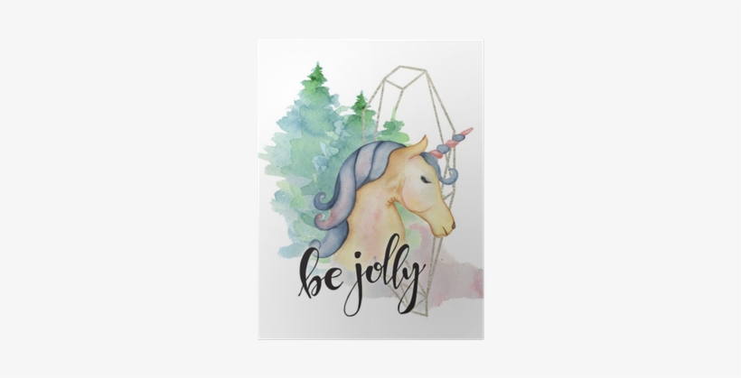 Póster Ilustração Bonito Do Natal Do Feliz Aniversario - Watercolor Painting, transparent png download