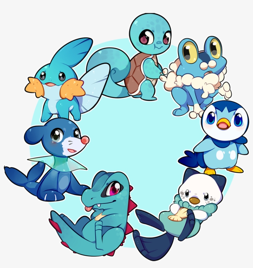 All Of Them Together Because Why Not Right ٩ - All 7 Water Starters, transparent png download