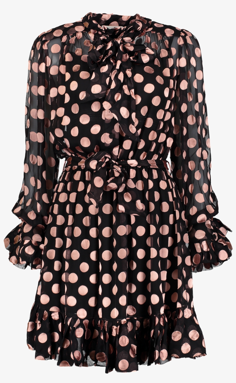 Unbridled Tie Neck Dress Black Rose Dot, transparent png download