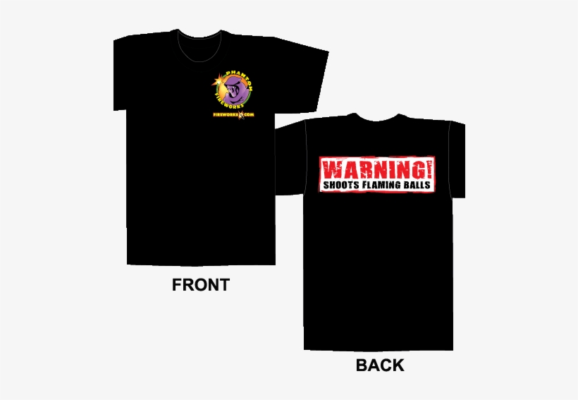 Black T-shirt - Phantom Fireworks Shirt, transparent png download