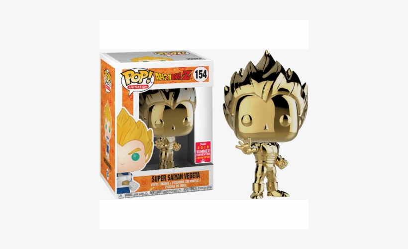 Vegeta Gold Chrome Dbz Sdcc 2018 Exclusive Funko Pop - Gold Vegeta Funko Pop, transparent png download