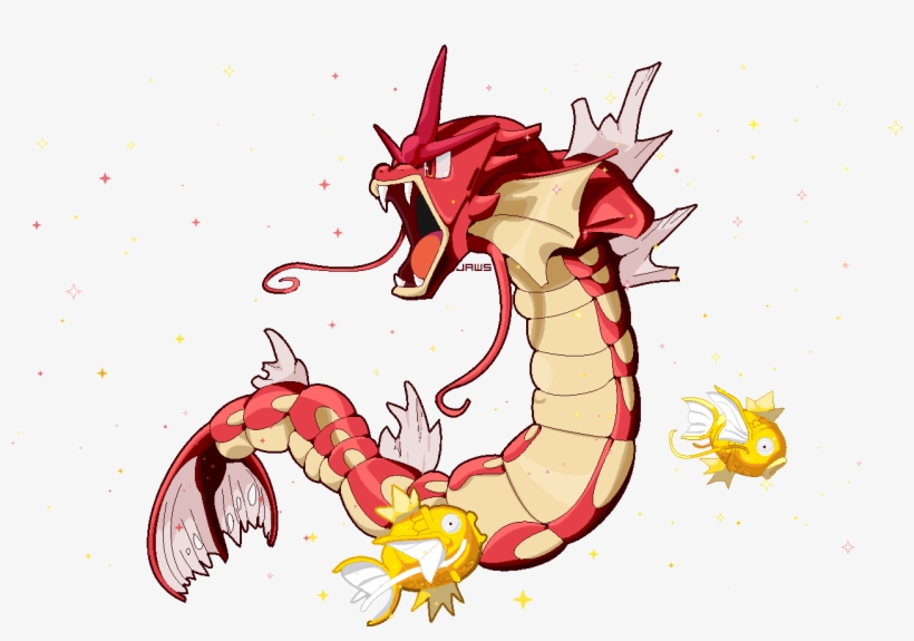 Magikarp Gyarados - Shiny Magikarp And Gyarados, transparent png download