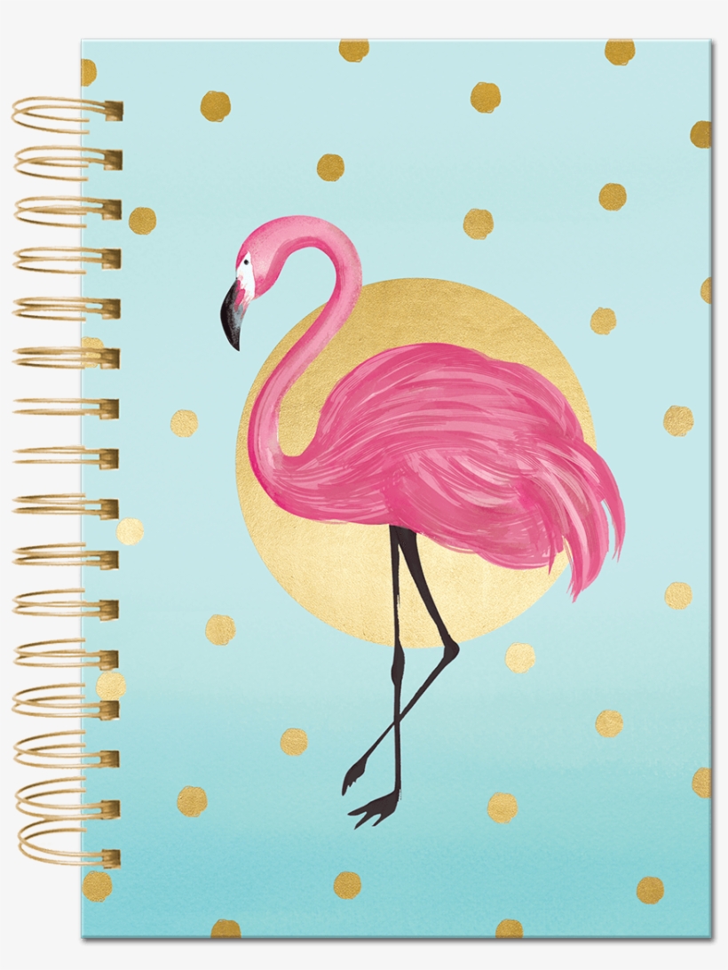 Flamingo Spiral Bound Journal - Punch Studio Tropical Pink Flamingo Spiral Bound Journal, transparent png download