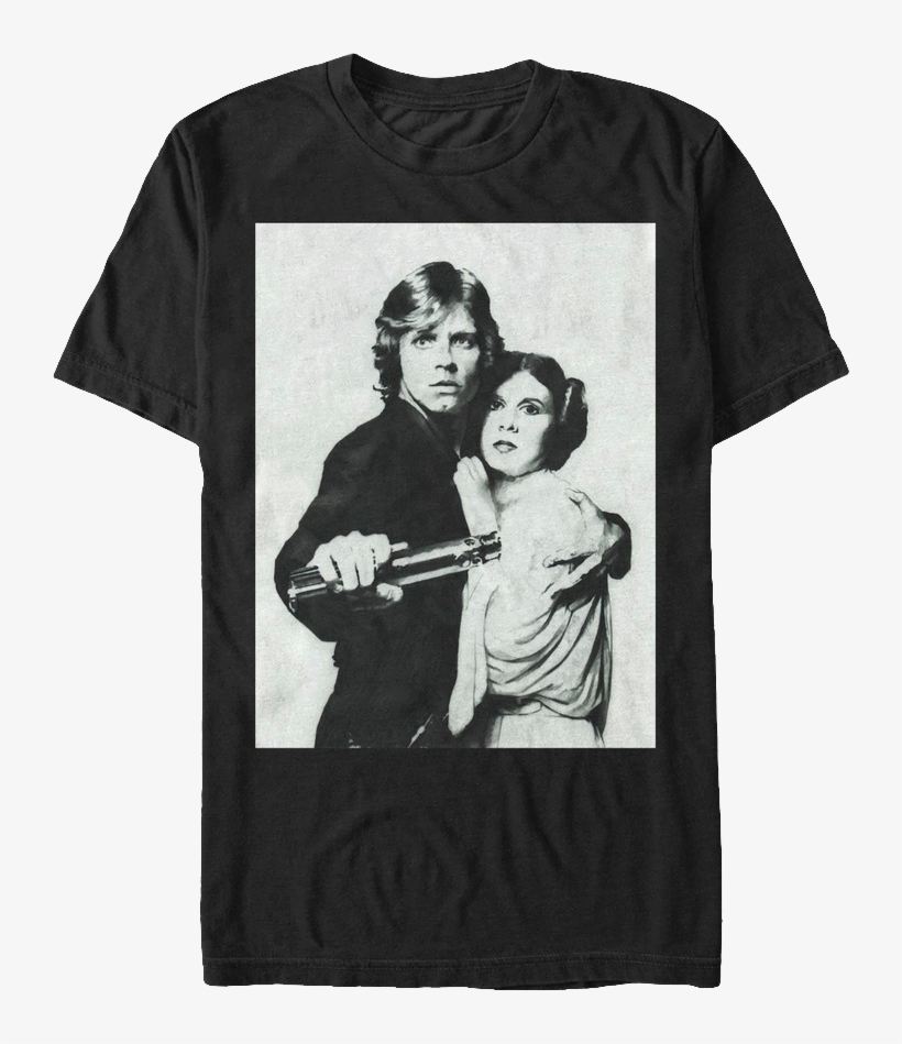 Luke Skywalker And Princess Leia Star Wars T-shirt - Luke Skywalker T Shirt, transparent png download