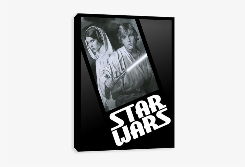 Luke And Leia Noir - Star Wars New Hope Black & White Trading Card Hobby, transparent png download