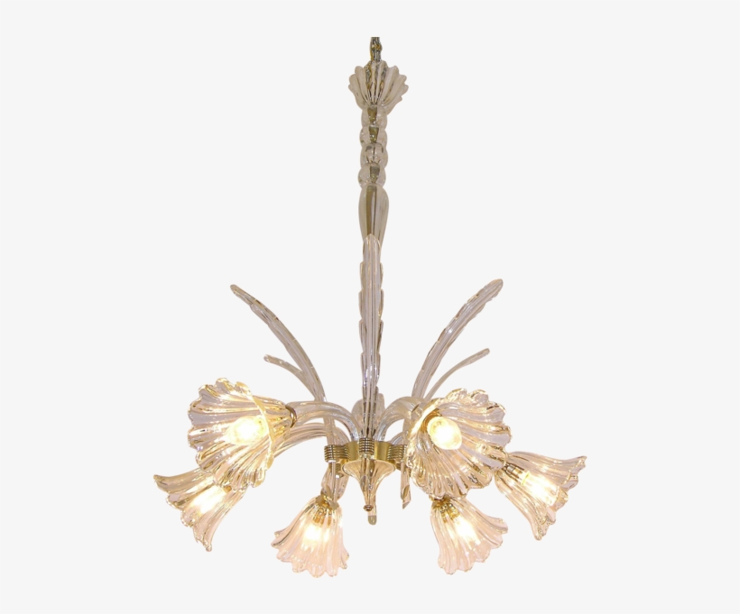 1930s Ercole Barovier Six-light Crystal Clear Murano - Murano Glass, transparent png download