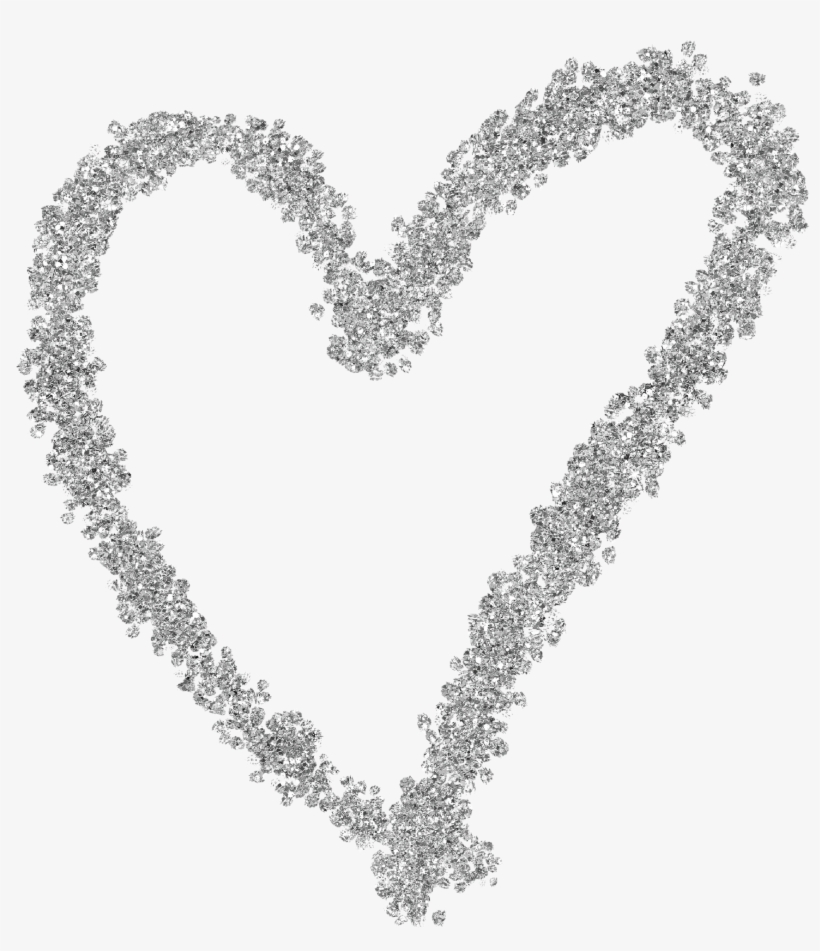 Silver Glitter Heart Web Flair Graphic - Cross-stitch, transparent png download
