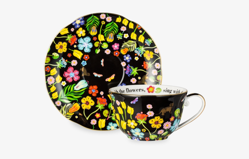 Rhythms Of Nature Black Cats Generous Cup And Saucer - Rhythms Of Nature Black Cats Generous Cup, transparent png download