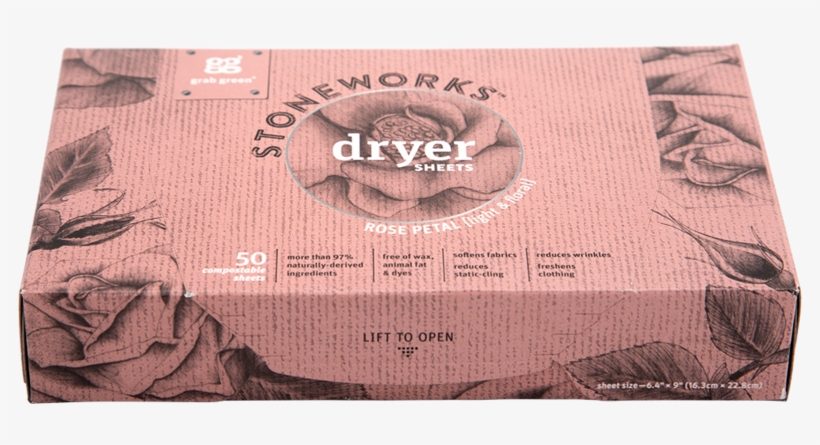 Stoneworks Dryer Sheets Rose Petal - Grab Green Stoneworks Natural Dryer Sheets, transparent png download