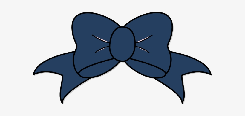 Dark Blue Bow Clip Art At Clipart - Blue Bow Clipart, transparent png download