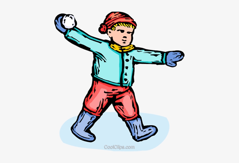 Boy Throwing A Snowball - Person Throwing A Snowball, transparent png download