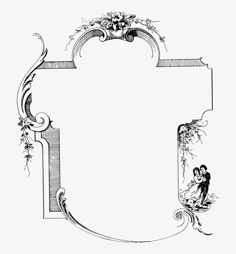 Young Couple Frame - Drawing, transparent png download