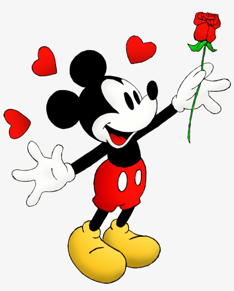 Archive Christopher Zamora, Mickey Mouse - Mickey Mouse With Rose, transparent png download
