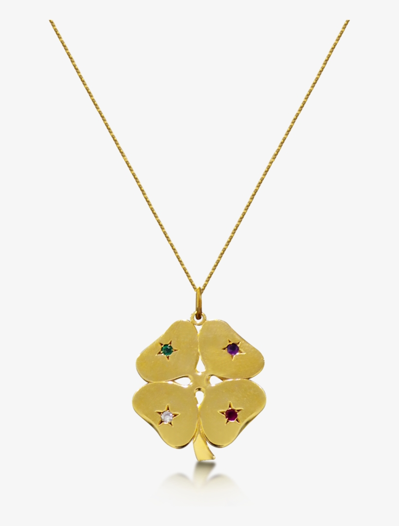A Retro "dear" Four Leaf Clover Charm Necklace, By, transparent png download