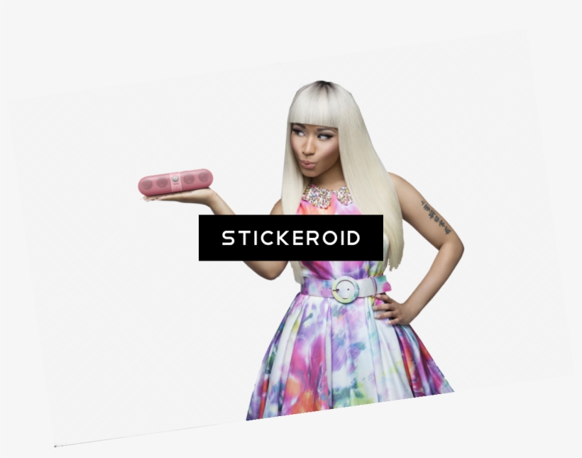 Nicki Minaj - Nicki Minaj Rapper Cute Blonde Wig Tattoo 16x12 Print, transparent png download