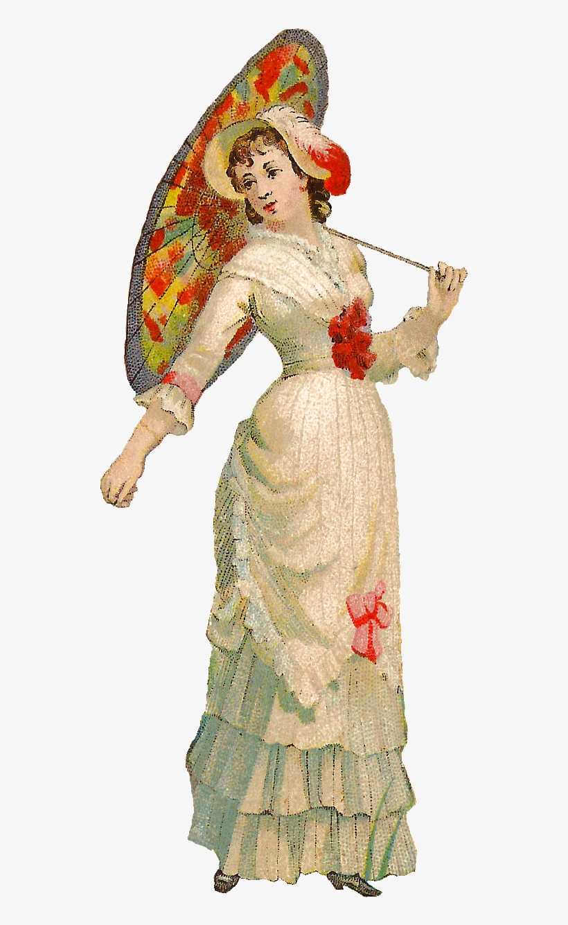 Vintage Clothespin Png - Victorian Illustration Womens Fashion, transparent png download