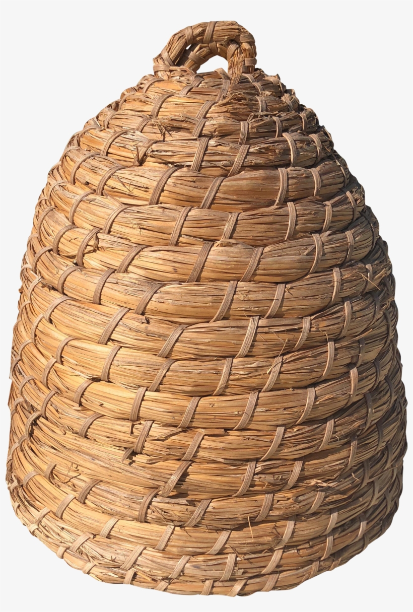 1960s Bohemian Beehive Bee Skep Straw Basket - Beehive, transparent png download