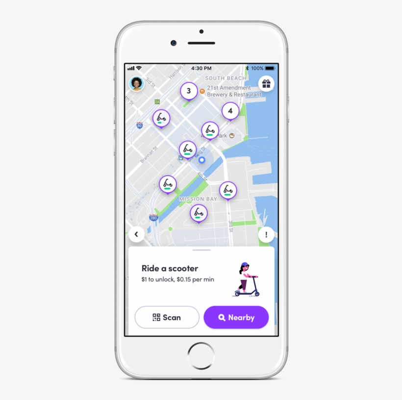 It Costs $1 To Unlock A Scooter And 15 Cents For Each - Denver, transparent png download