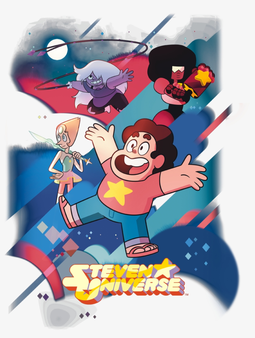 Steven Universe Group Shot Men's Slim Fit T-shirt - Steven Universe Cartoon Poster, transparent png download