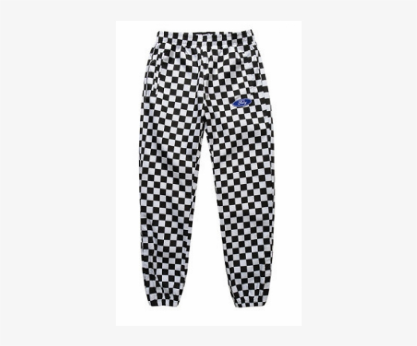 Fnty Retro Checkered Pants - Pantalones De Cuadros Grandes Blanco Y Negro, transparent png download