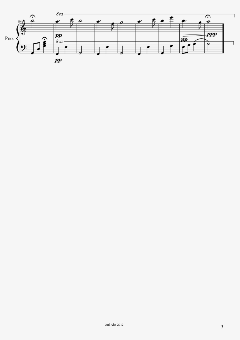 Last Of Its Kind Arranged By Juri Ahn Sheet Music Composed - Music, transparent png download
