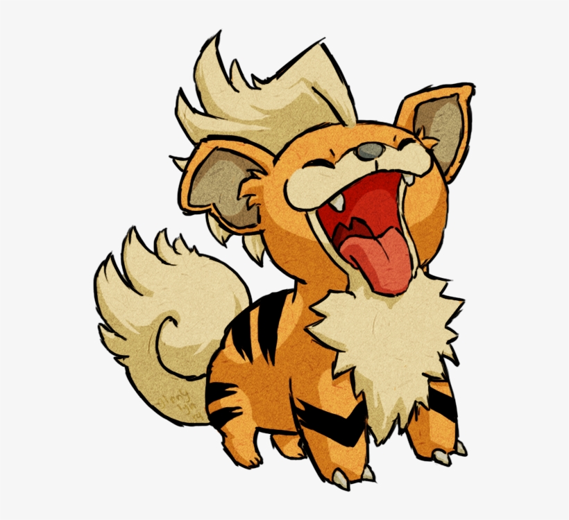 Growlithewws By Ginnylyn2-d7gtste - Happy Growlithe, transparent png download