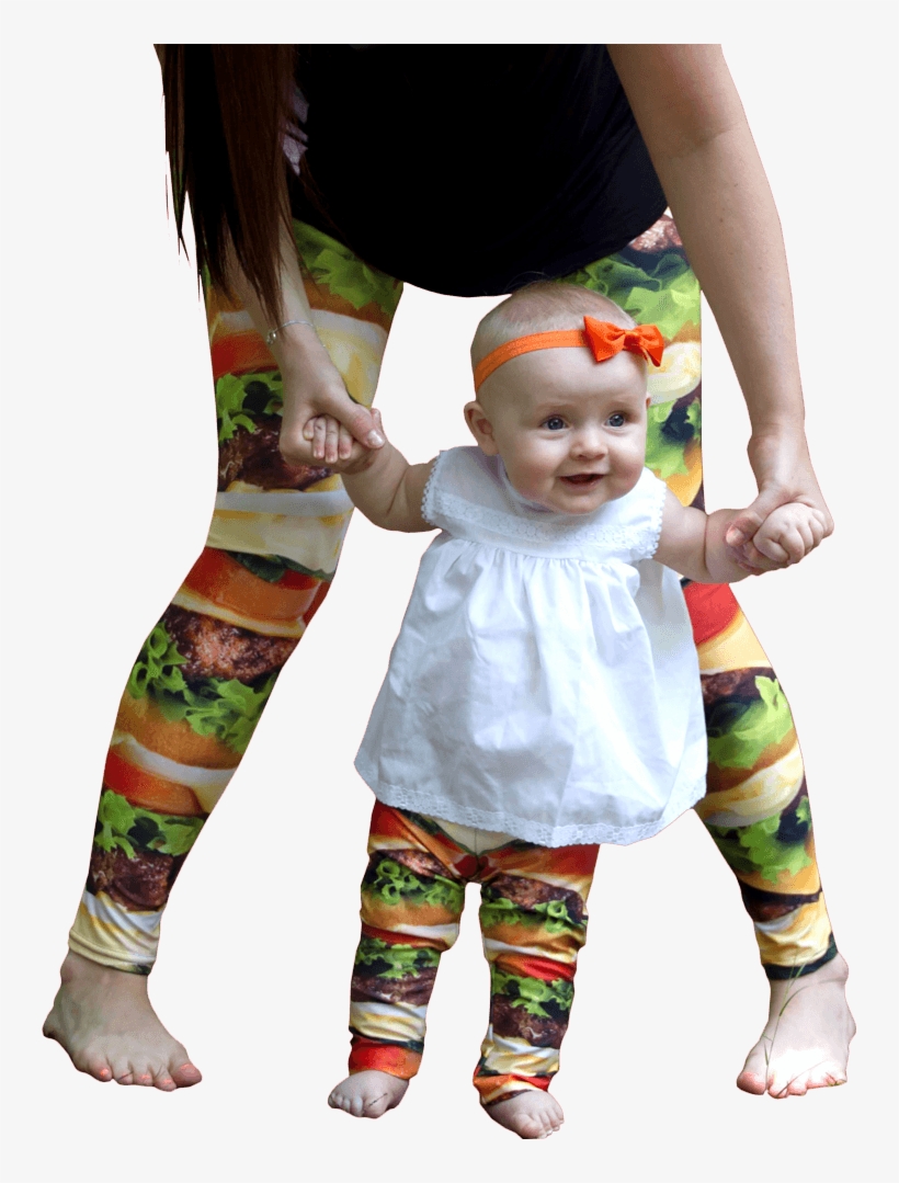 Picture Of A Baby Wearing Custom Printed Baby Leggings - Infant, transparent png download
