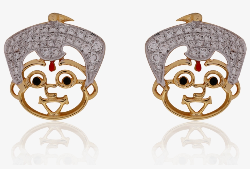 Cute Chota Bheem Gold Earrings - Earrings, transparent png download