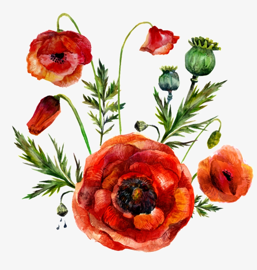 High Definition Flower Picture - Deer Fabric - Deer In Love Christmas Florals With Stripes, transparent png download