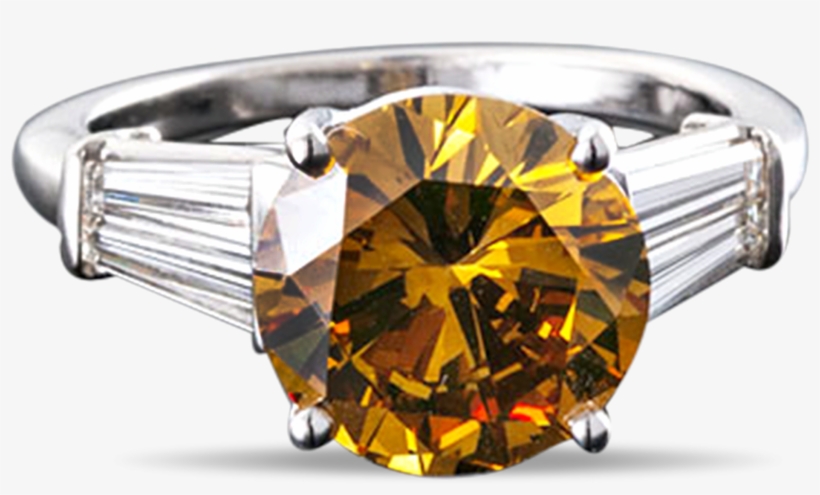 Natural Fancy Deep Brown-orange Diamond Ring, - Diamond, transparent png download