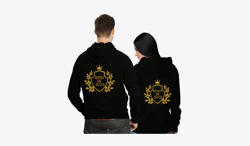 Unisex Zipper Glitter Hoodies - His Queen Her King Sweatshirts, transparent png download