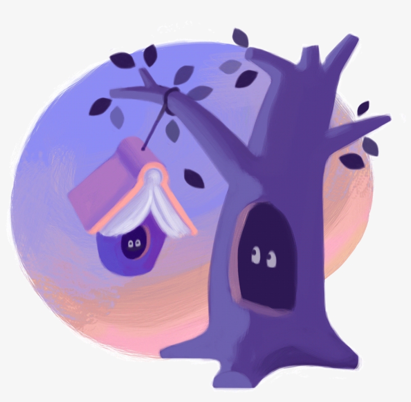 Searching Tree House Sticker By Monika Klobčar - Cartoon, transparent png download